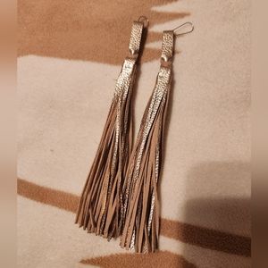 Saddle Tramp- Tassel Earrings- Like New- Gold